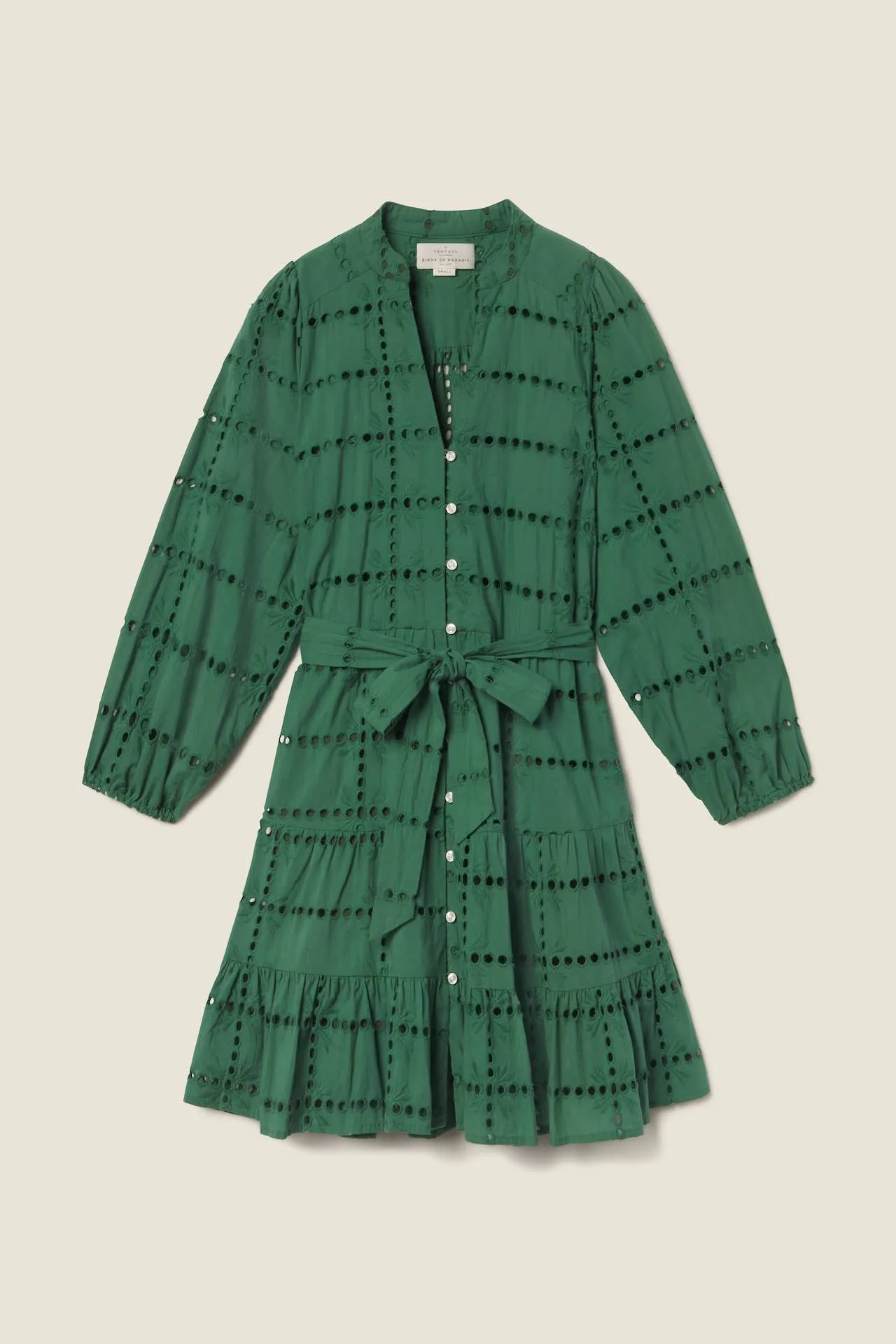 Celeste Dress Emerald Eyelet sold by Trovata