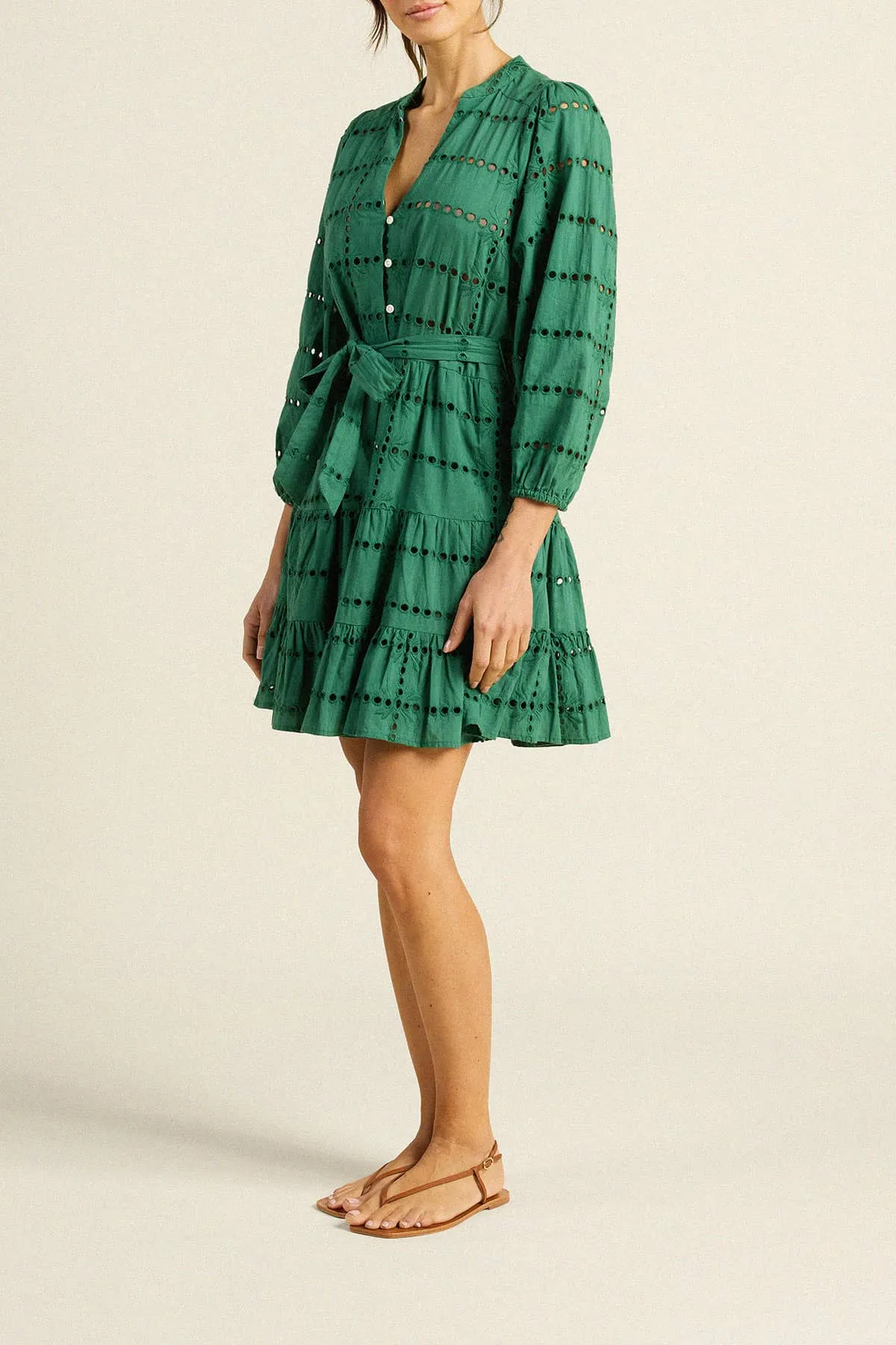 Celeste Dress Emerald Eyelet sold by Trovata product image thumbnail 3