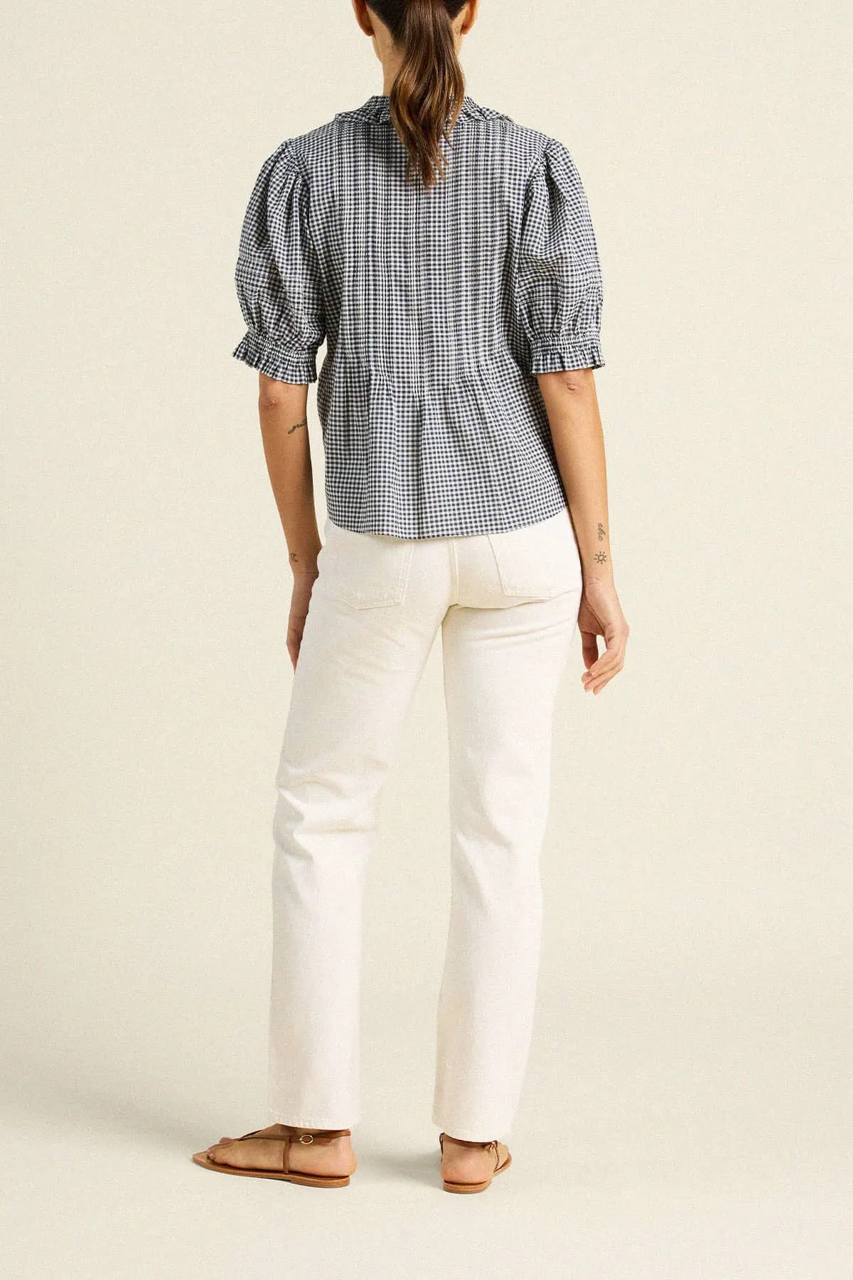 Jess Blouse Inkwell Gingham sold by Trovata product image thumbnail 5