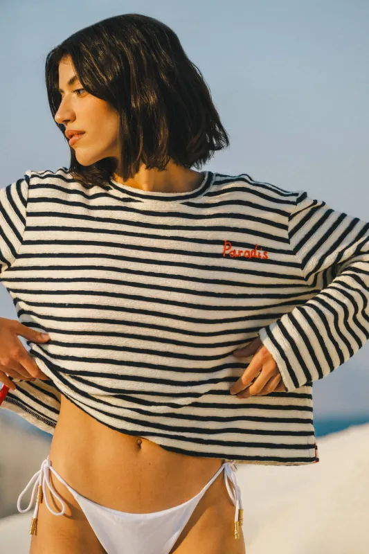 Leo Shirt Navy Stripe sold by Trovata