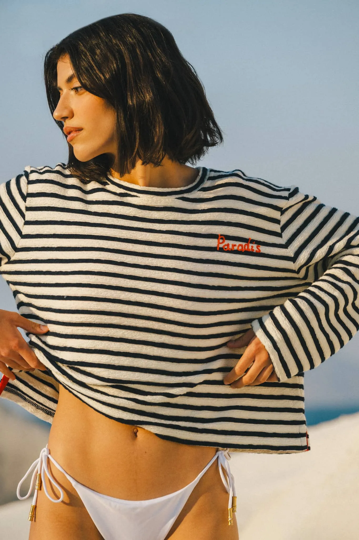 Leo Shirt Navy Stripe sold by Trovata