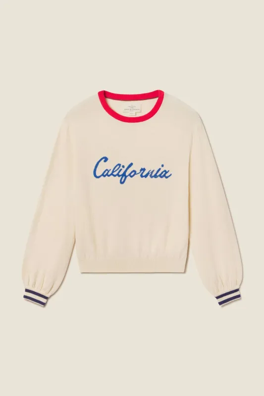 Ryann Sweater Antique White With Blue California sold by Trovata