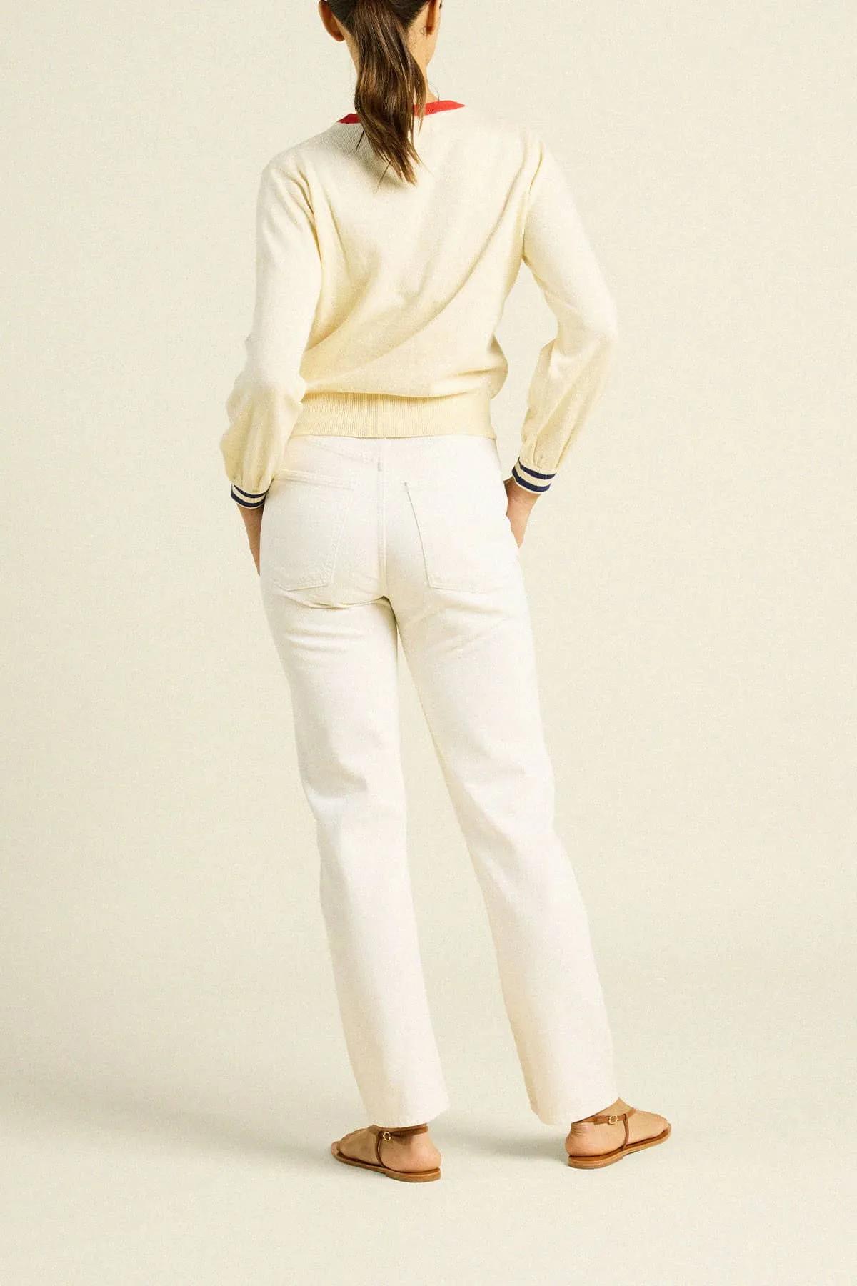 Ryann Sweater Antique White With Blue California sold by Trovata product image thumbnail 4