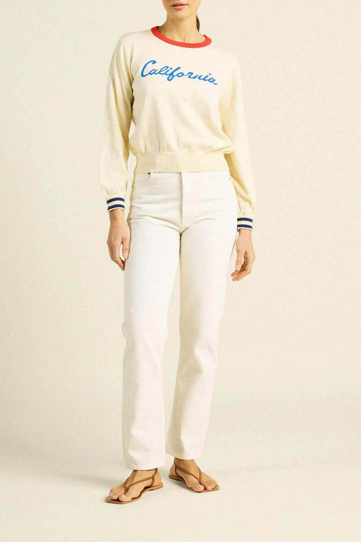 Ryann Sweater Antique White With Blue California sold by Trovata product image thumbnail 2