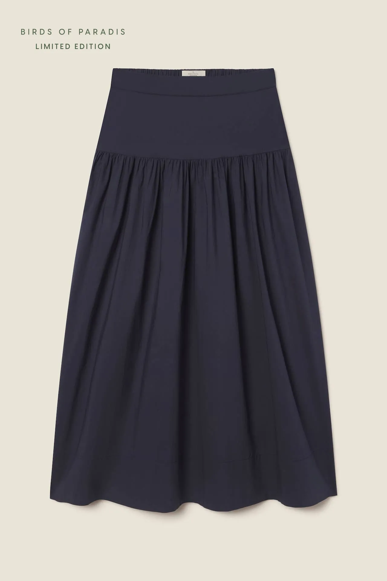 Lydia Skirt Navy Poplin sold by Trovata