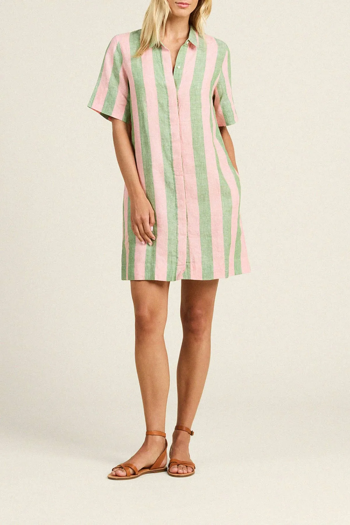 Dana Dress Watermelon Stripe sold by Trovata product image thumbnail 4