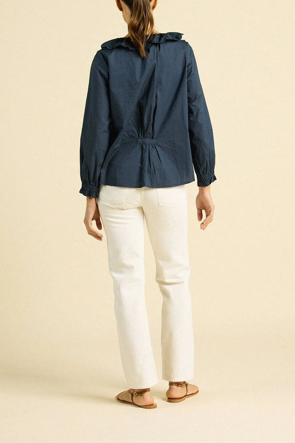 Francine Blouse Navy Poplin sold by Trovata product image thumbnail 3