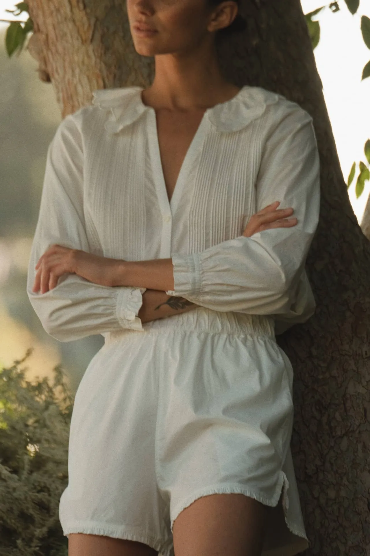 Francine Blouse White Poplin sold by Trovata product image thumbnail 2