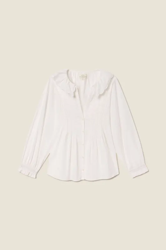 Francine Blouse White Poplin sold by Trovata