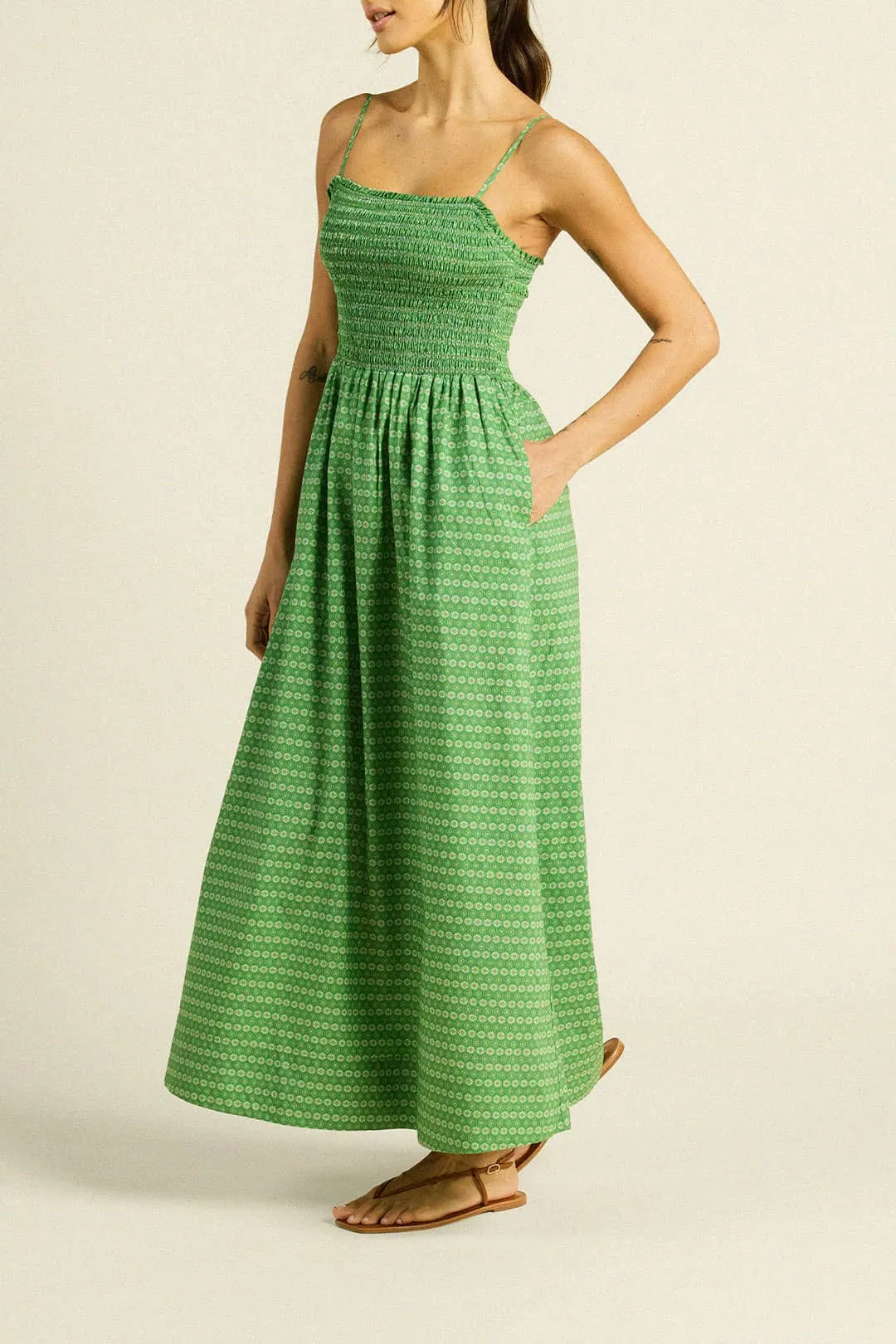 Carmen Dress Green Medallion sold by Trovata product image thumbnail 3