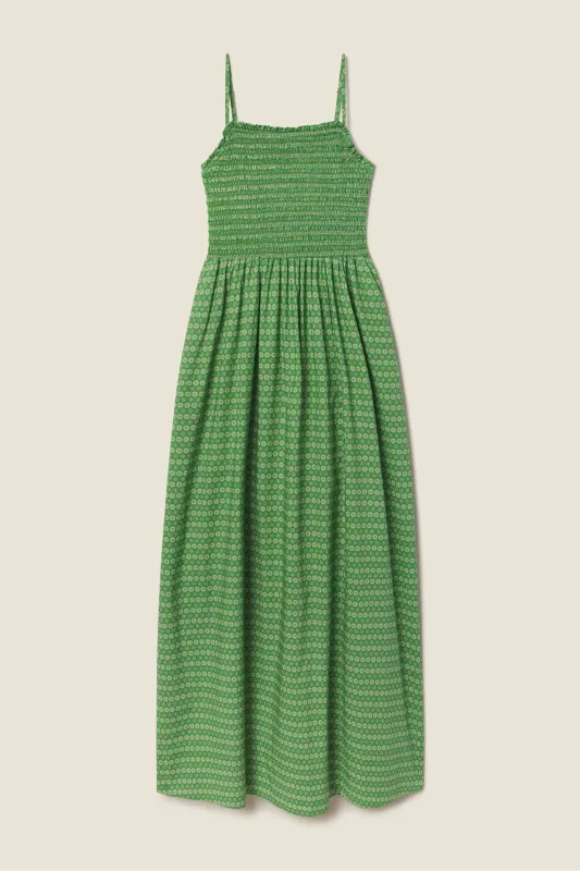 Carmen Dress Green Medallion sold by Trovata