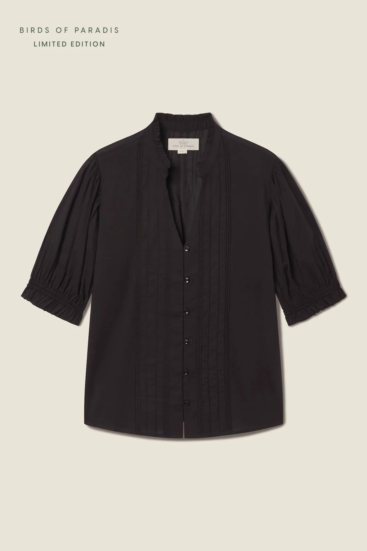 Eliza Blouse Black Voile sold by Trovata