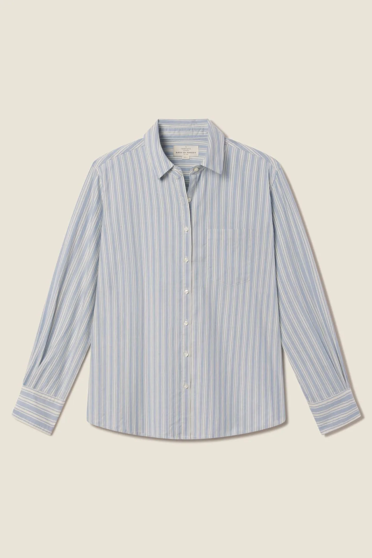 Blake Oversized Shirt Blue Oxford Stripe sold by Trovata