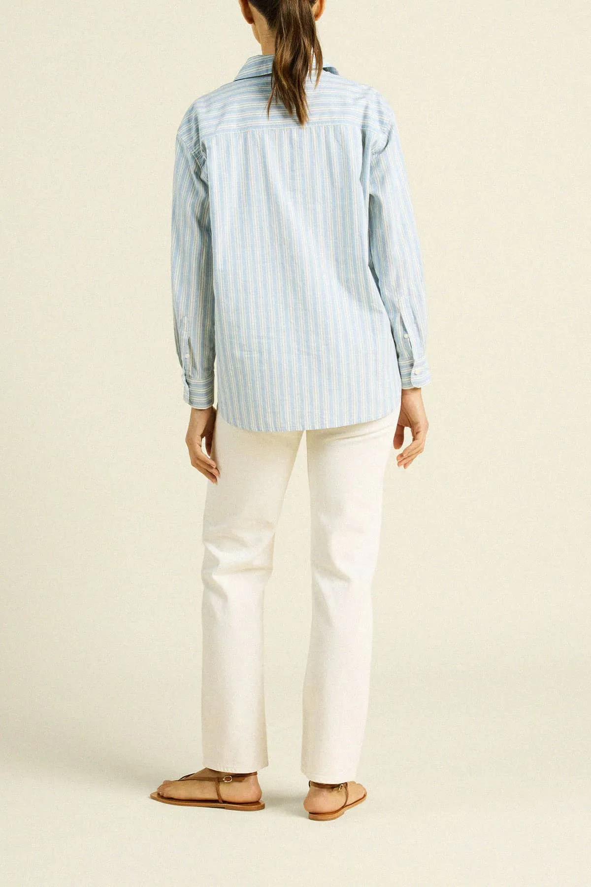 Blake Oversized Shirt Blue Oxford Stripe sold by Trovata product image thumbnail 5