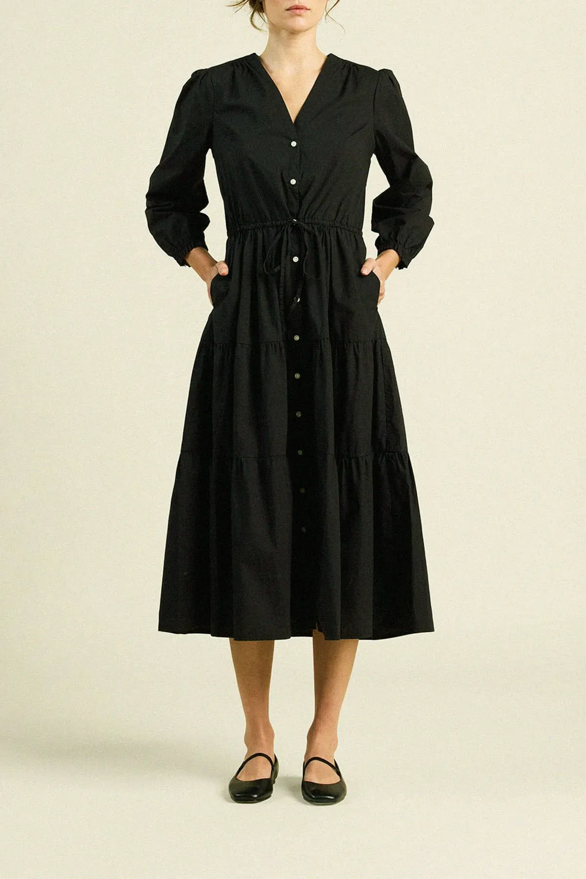 Ainsley "B" Dress Black Poplin sold by Trovata product image thumbnail 3