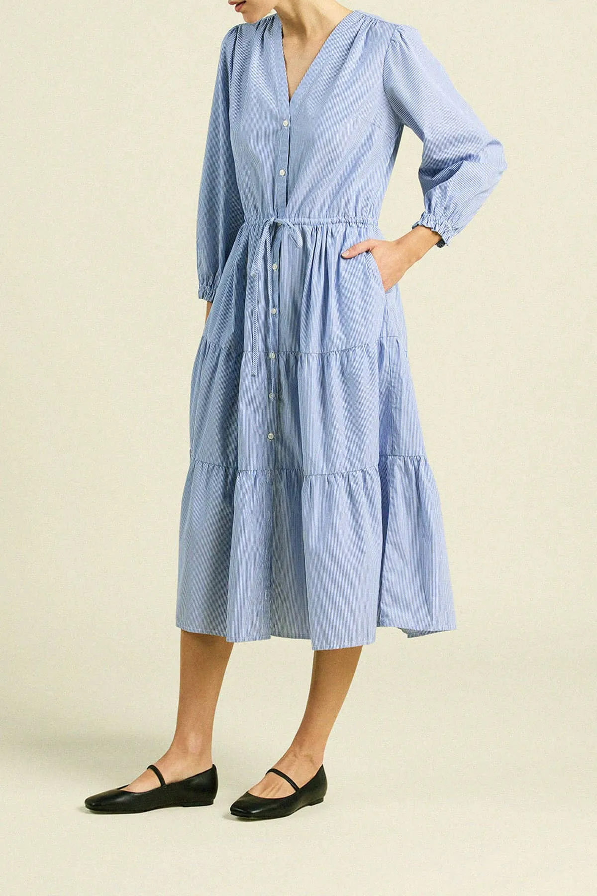 Ainsley "B" Dress Blue/White Stripe sold by Trovata product image thumbnail 4