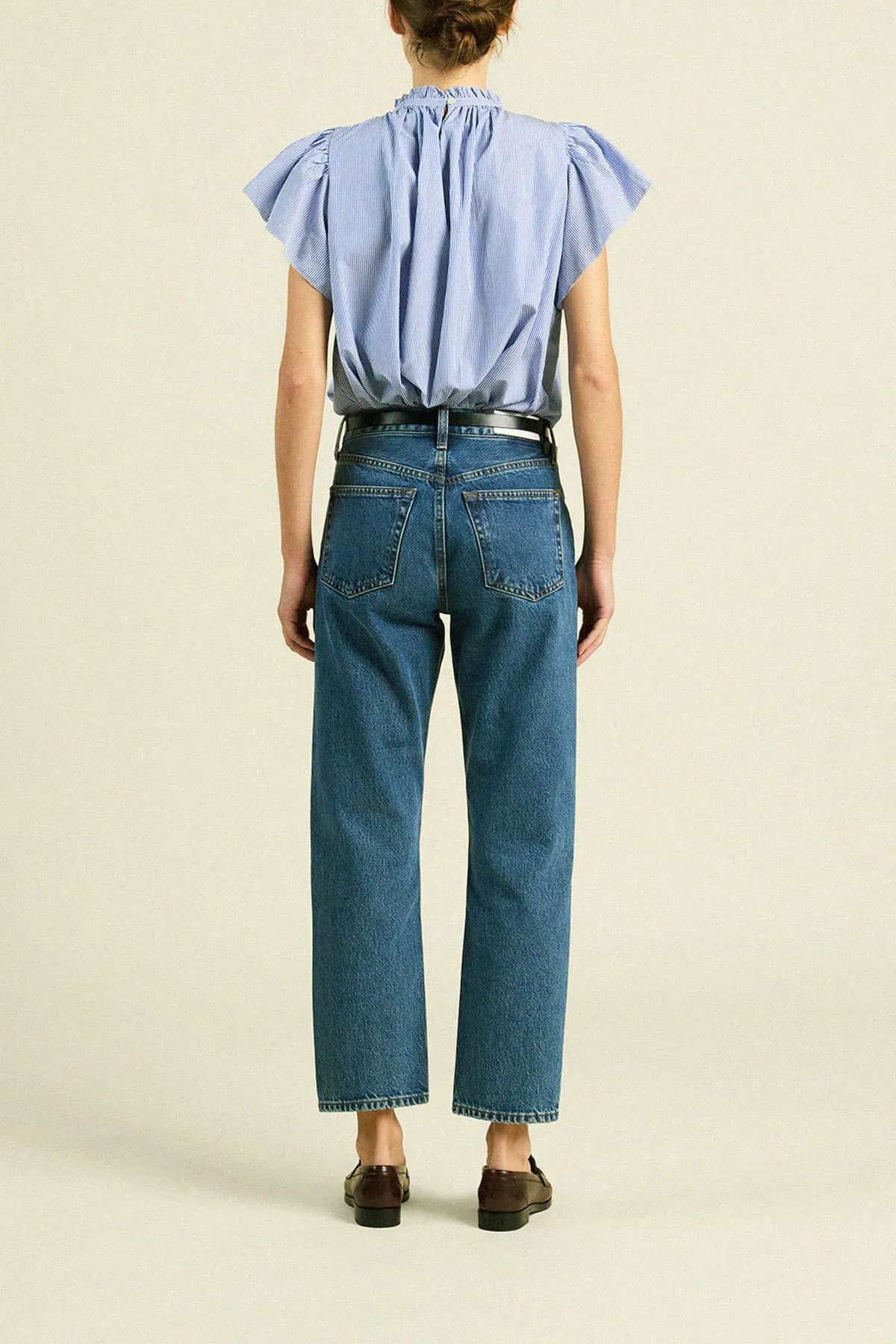 Carla Highneck Shirt Blue/White Stripe sold by Trovata product image thumbnail 4