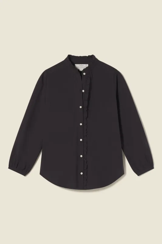 Helena Shirt Black Poplin sold by Trovata