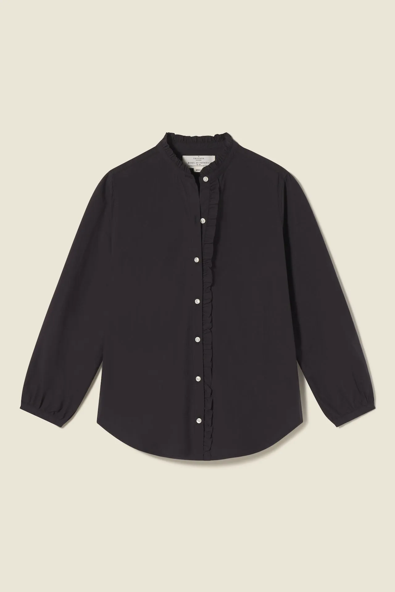 Helena Shirt Black Poplin sold by Trovata