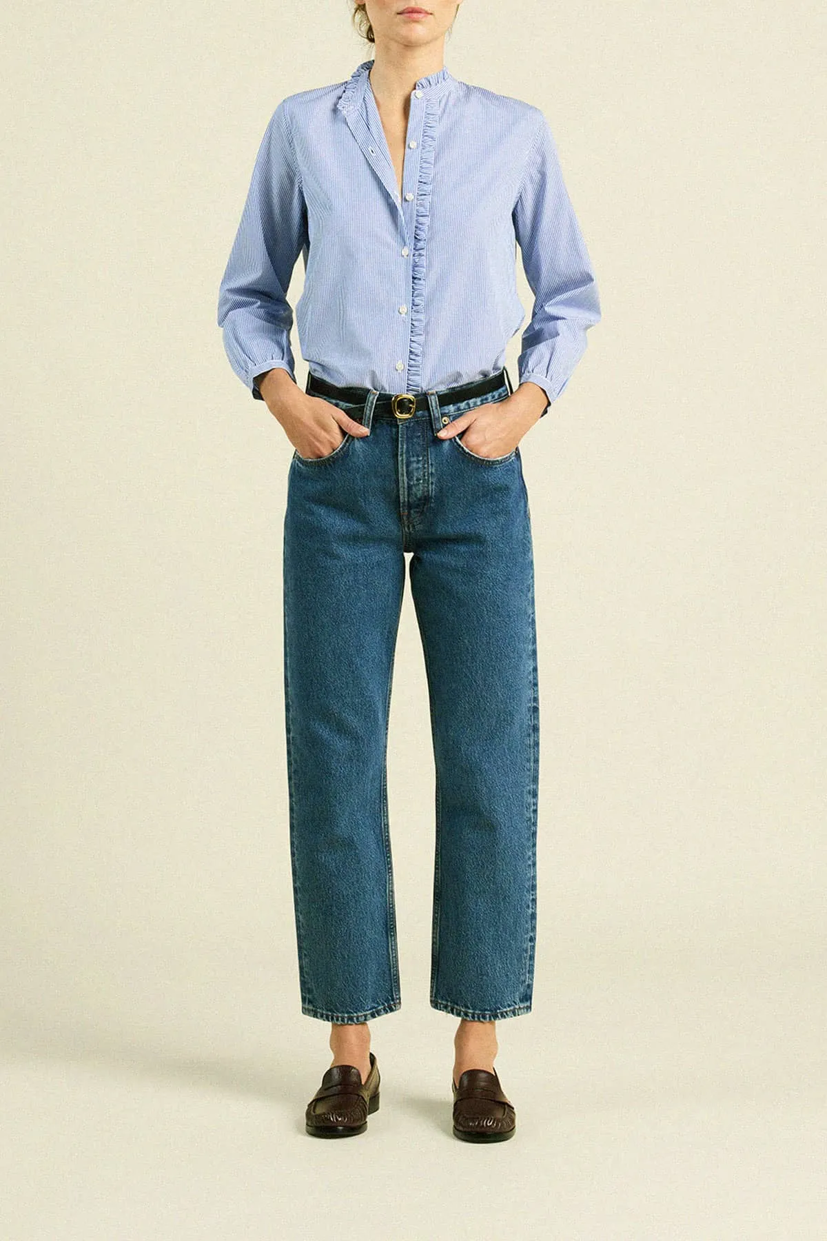 Helena Shirt Blue/White Stripe sold by Trovata product image thumbnail 2