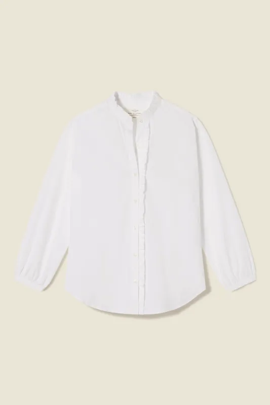 Helena Shirt White Poplin sold by Trovata