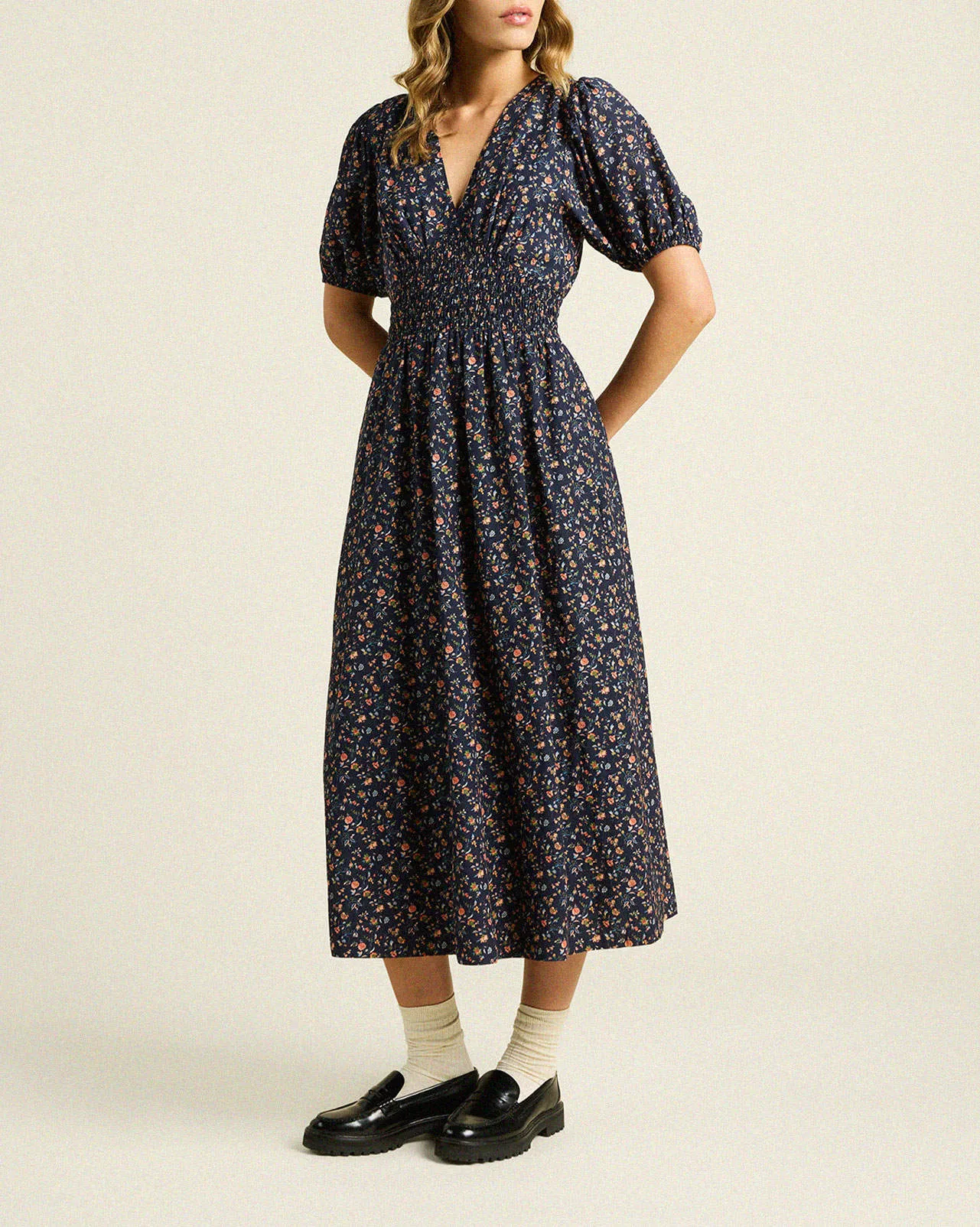 Sonia Dress Navy Rosette sold by Trovata product image thumbnail 3
