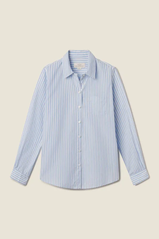 Grace Classic Shirt Blue Coastal Stripe sold by Trovata