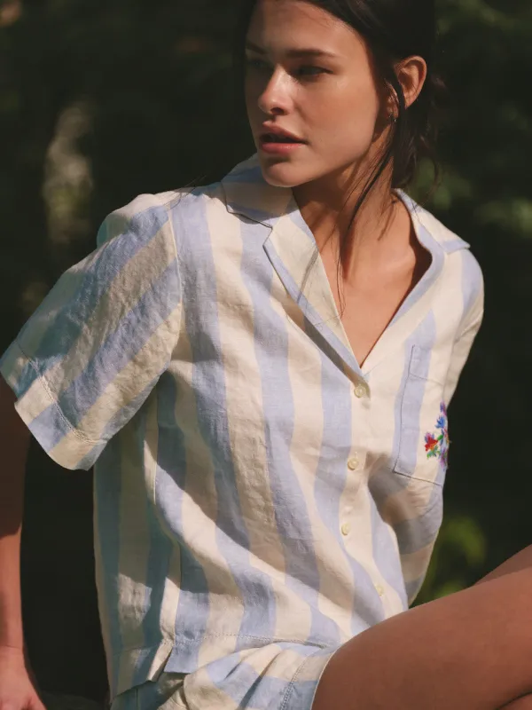 Nico Shirt Seaside Stripe sold by Trovata