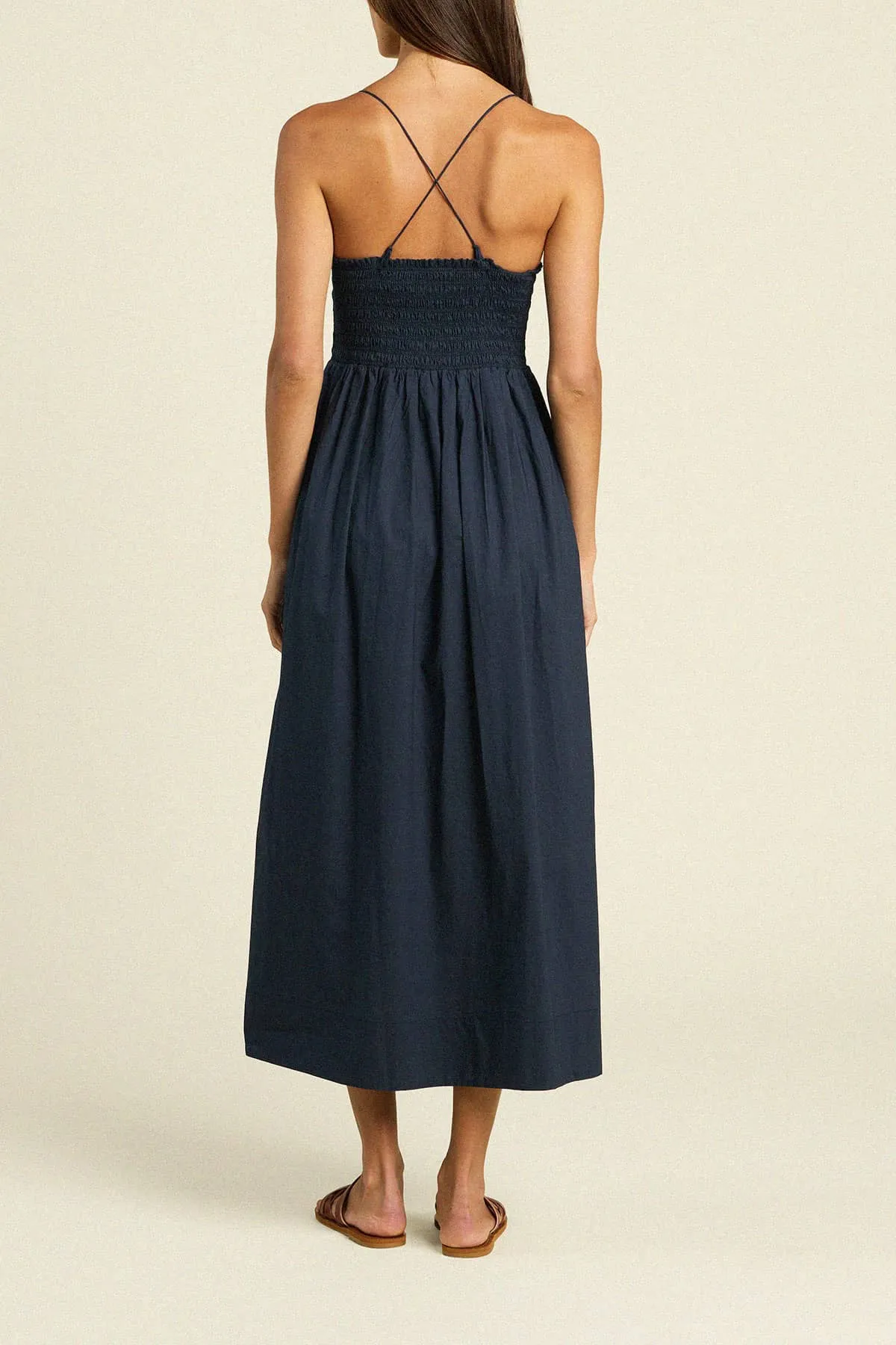 Carmen Dress Navy Poplin sold by Trovata product image thumbnail 4