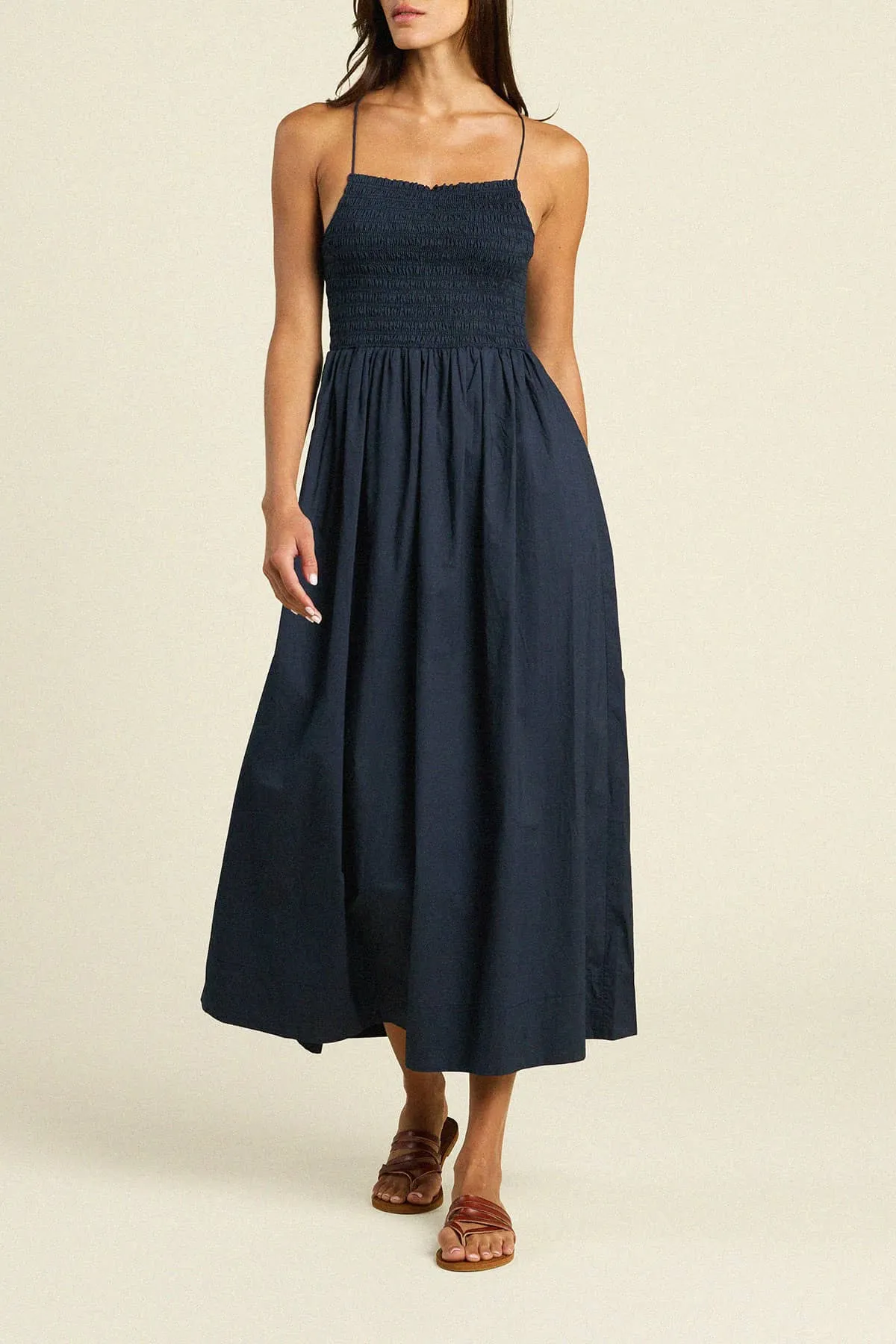 Carmen Dress Navy Poplin sold by Trovata product image thumbnail 3