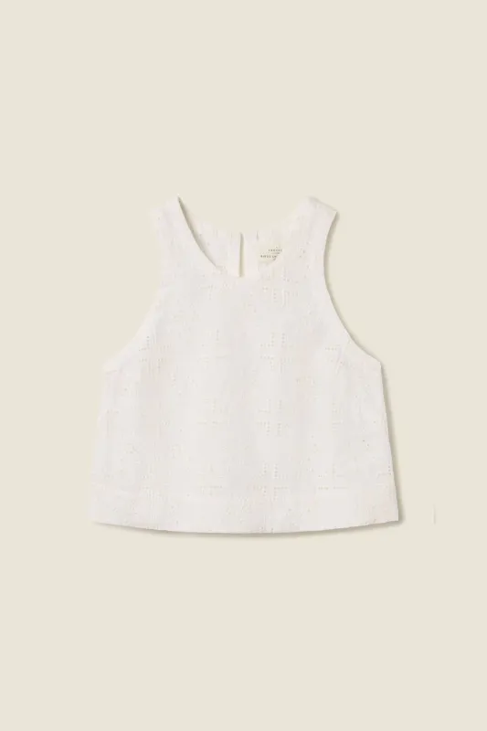 Esther Tank Handkerchief Eyelet made by Trovata