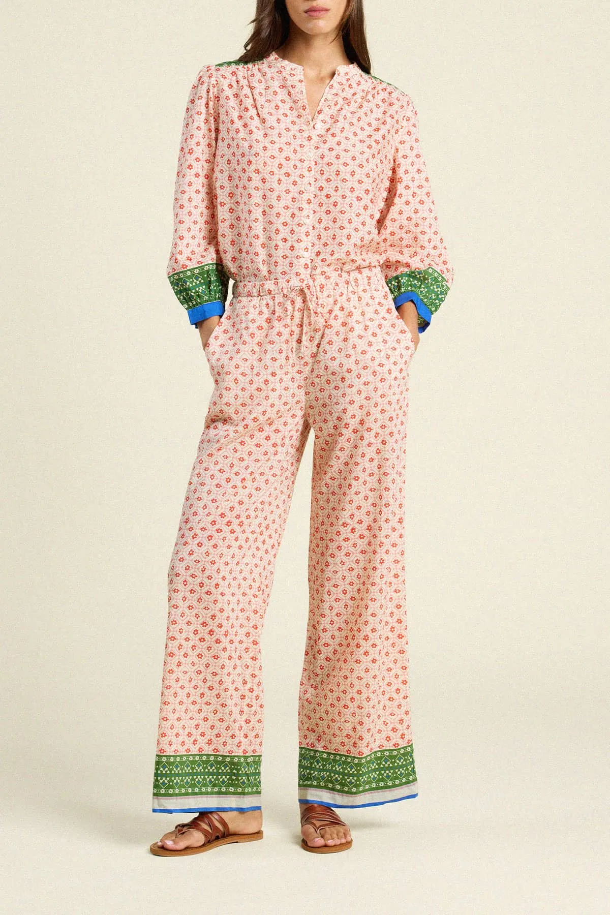 Clara Blouse Santorini Border sold by Trovata product image thumbnail 3