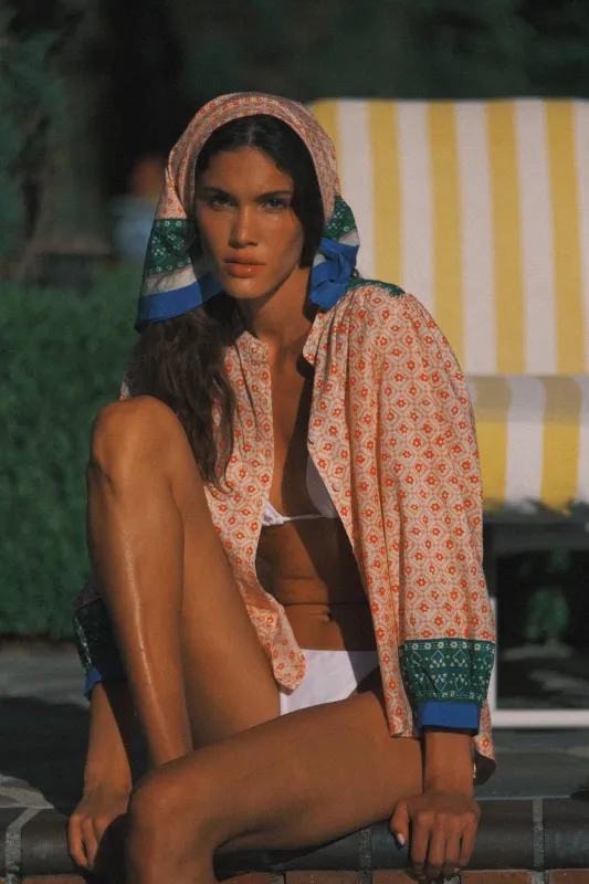 Clara Blouse Santorini Border made by Trovata