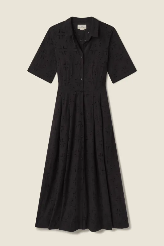 Aster Dress Black Handkerchief Eyelet sold by Trovata