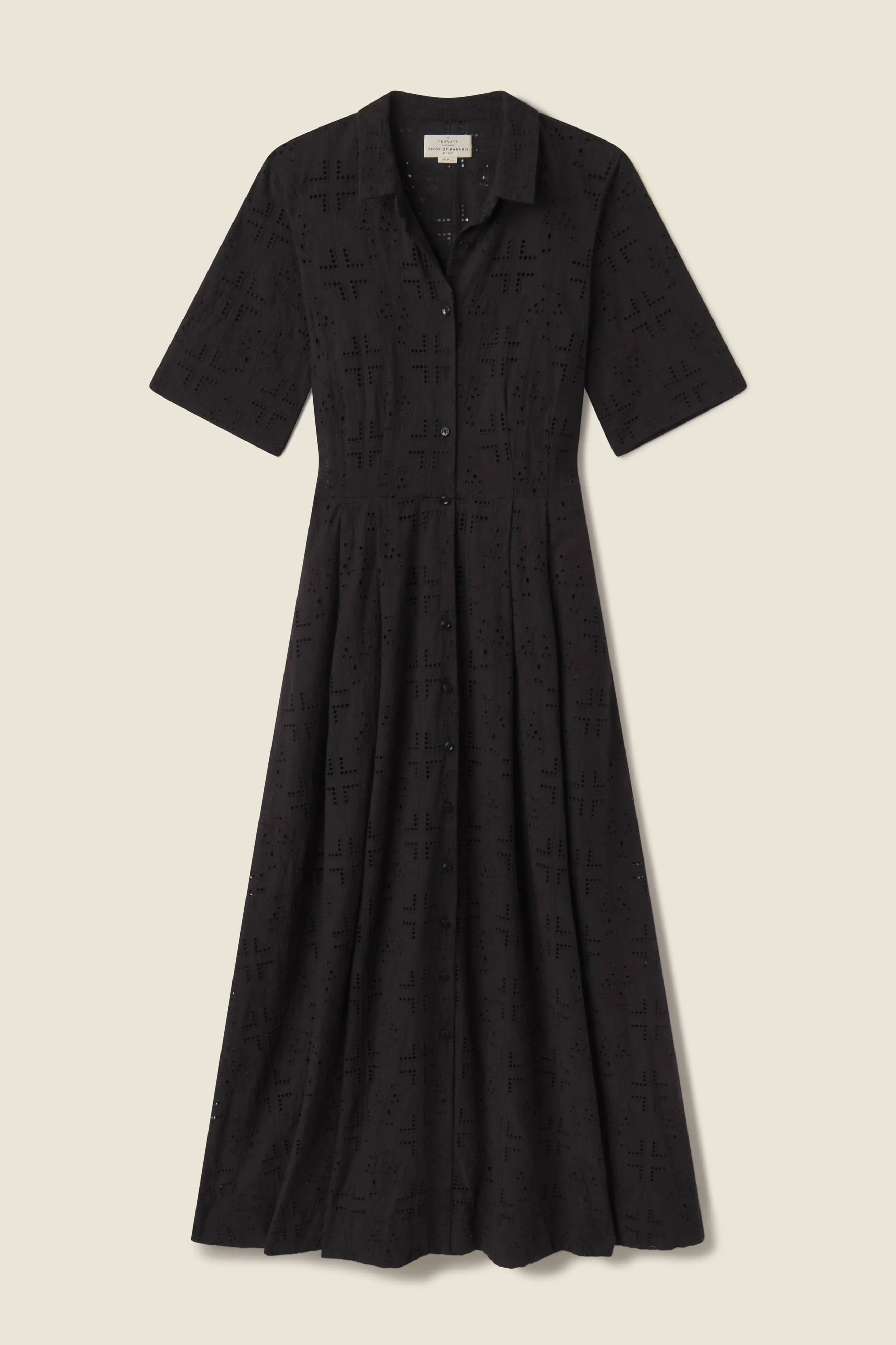 Aster Dress Black Handkerchief Eyelet sold by Trovata
