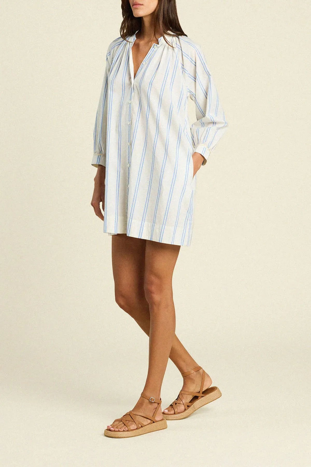 Angeline Dress Cerulean Stripe sold by Trovata product image thumbnail 3