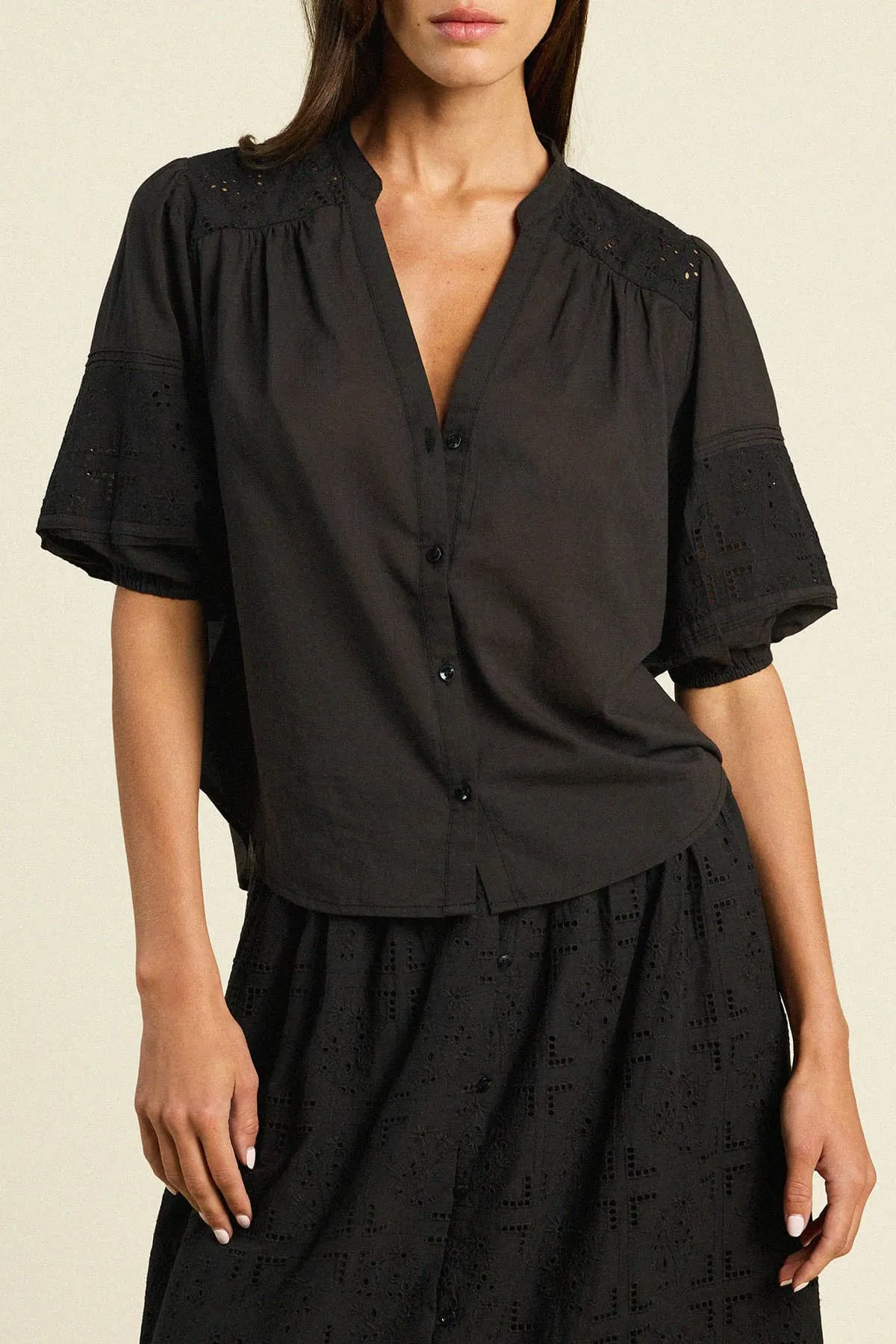 Loren Blouse Black Handkerchief Eyelet sold by Trovata product image thumbnail 2