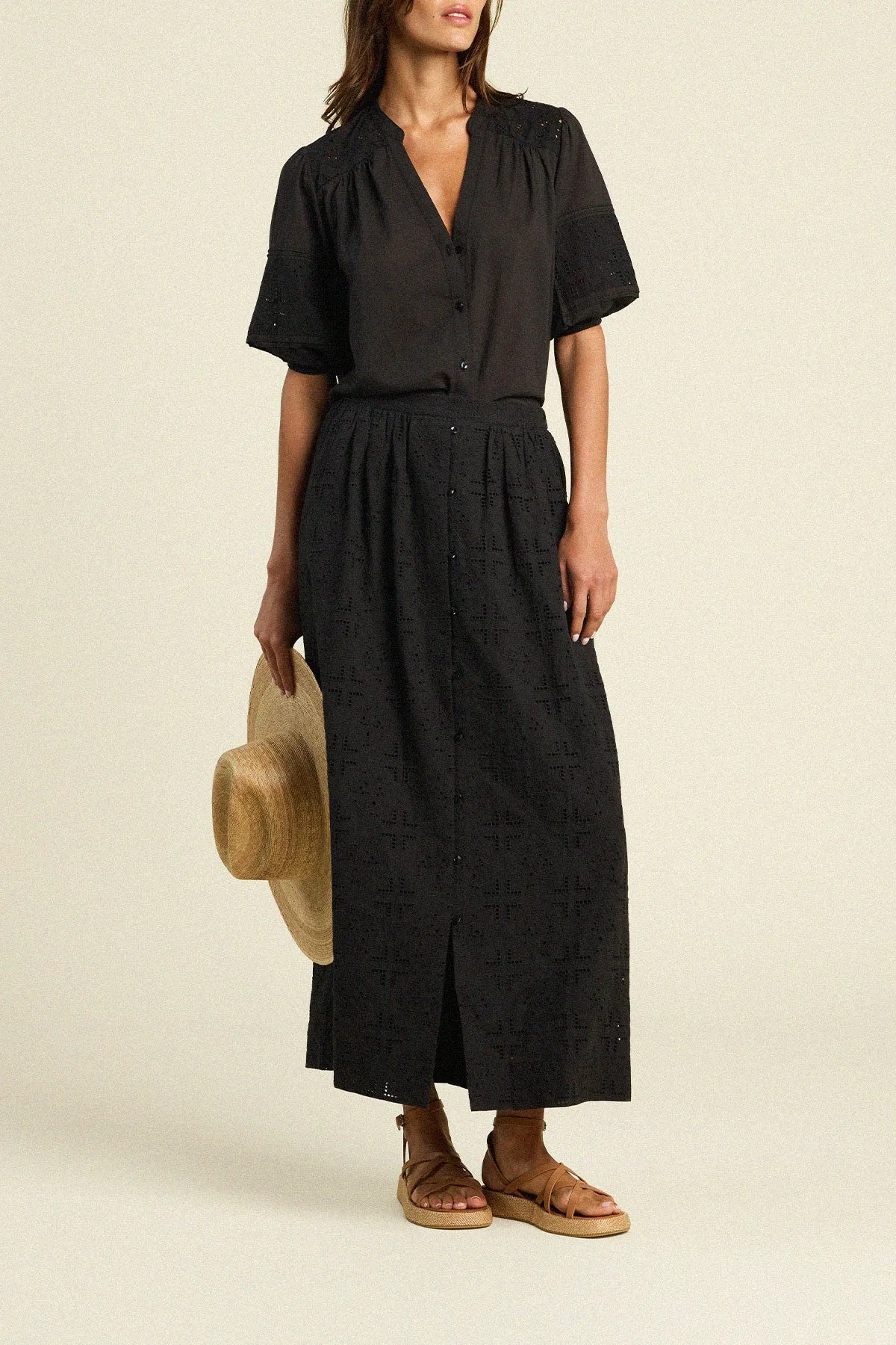 Loren Blouse Black Handkerchief Eyelet sold by Trovata product image thumbnail 3