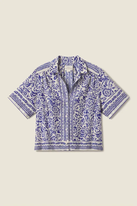 Helene Blouse Hydra Border sold by Trovata