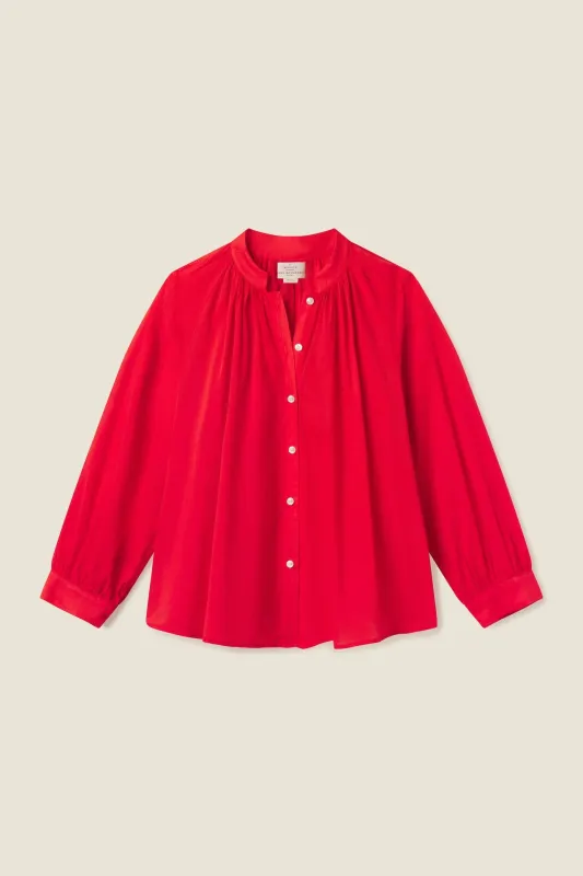 Mena Blouse Tomato Voile sold by Trovata
