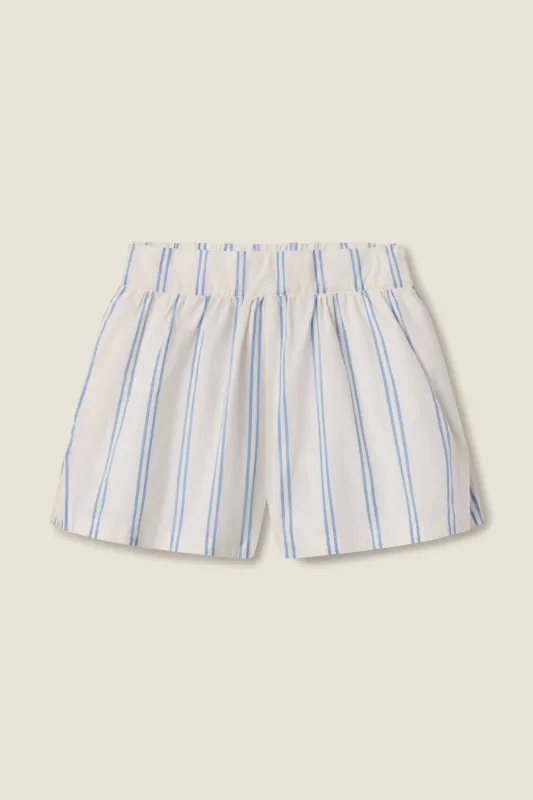 Rhea Short Cerulean Stripe sold by Trovata