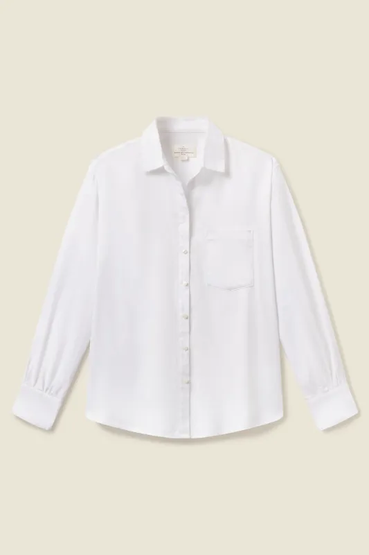 Blake Oversized Shirt White Cotton Twill sold by Trovata