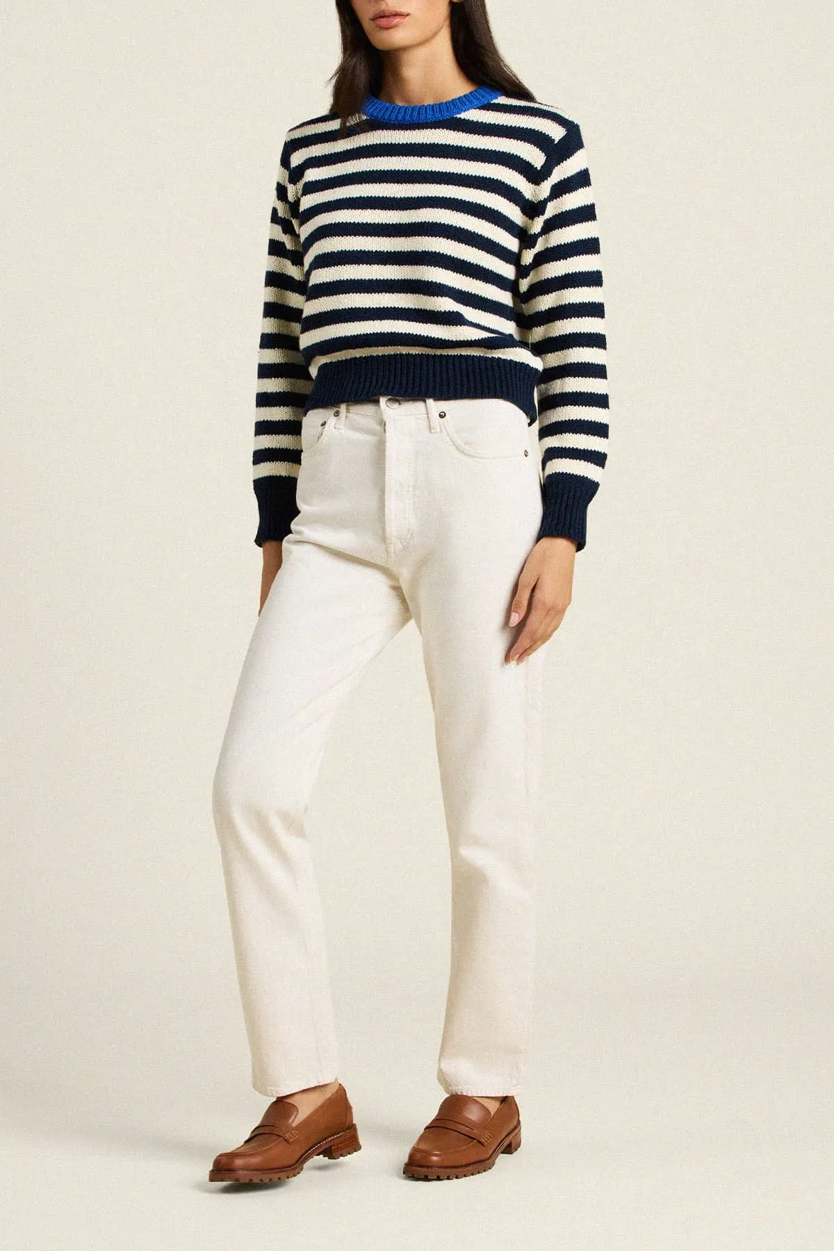 Cleo Sweater Antique White W/ Navy Stripe sold by Trovata product image thumbnail 3