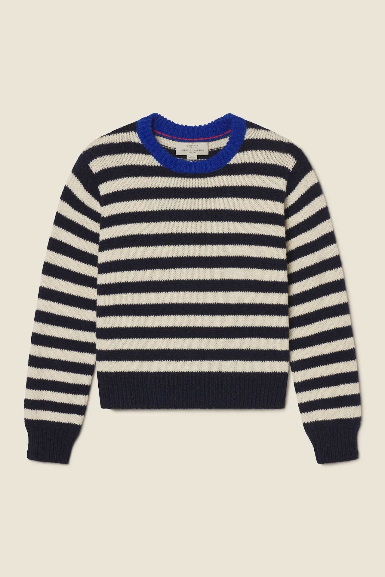 Cleo Sweater Antique White W/ Navy Stripe sold by Trovata