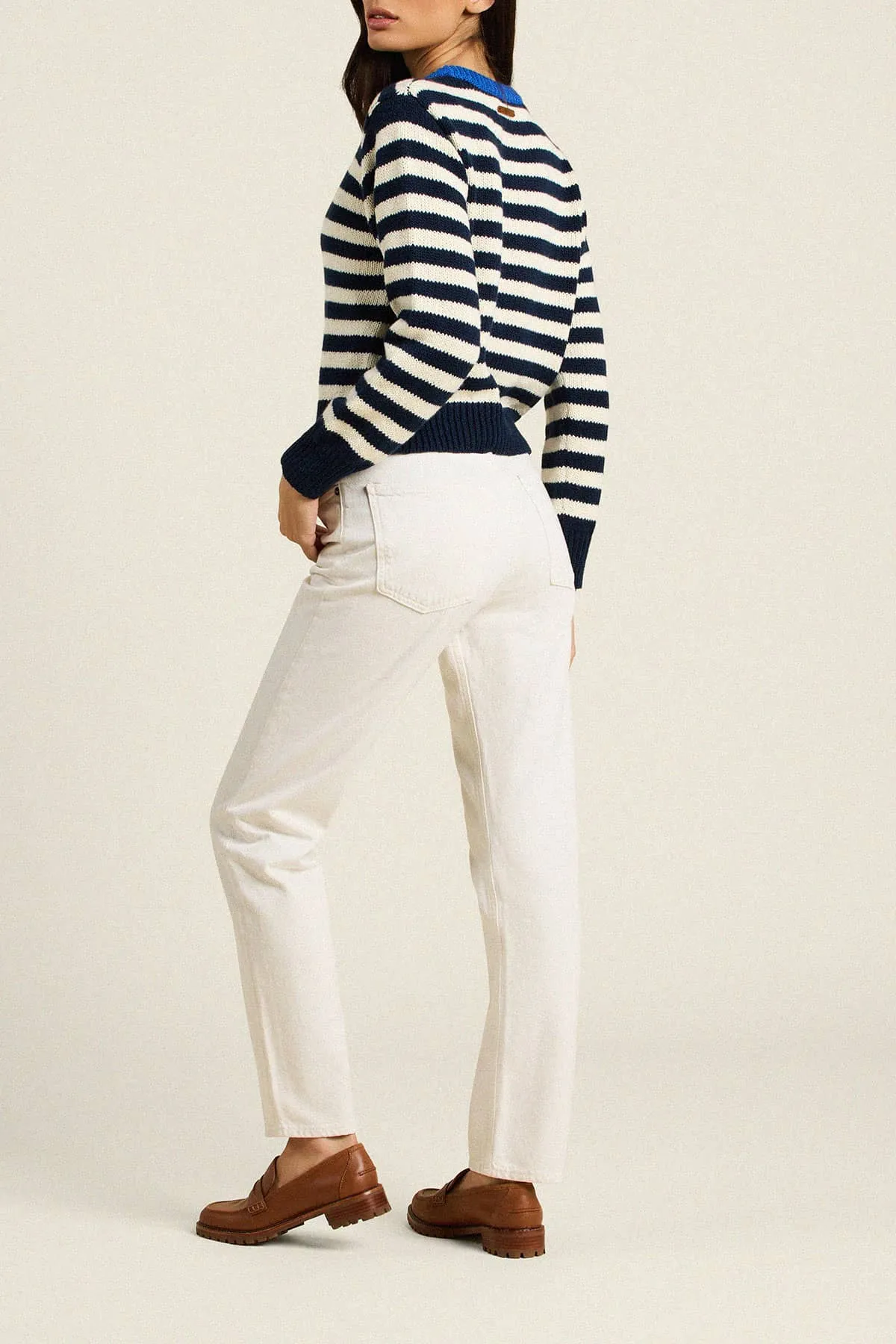 Cleo Sweater Antique White W/ Navy Stripe sold by Trovata product image thumbnail 4