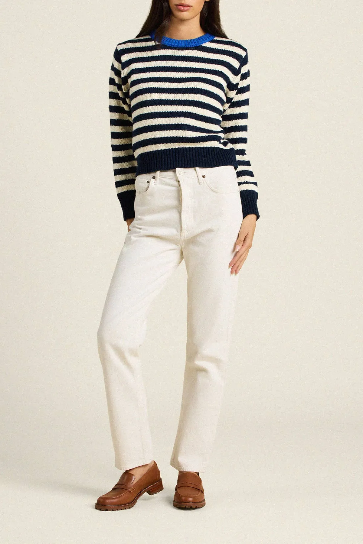 Cleo Sweater Antique White W/ Navy Stripe sold by Trovata product image thumbnail 2