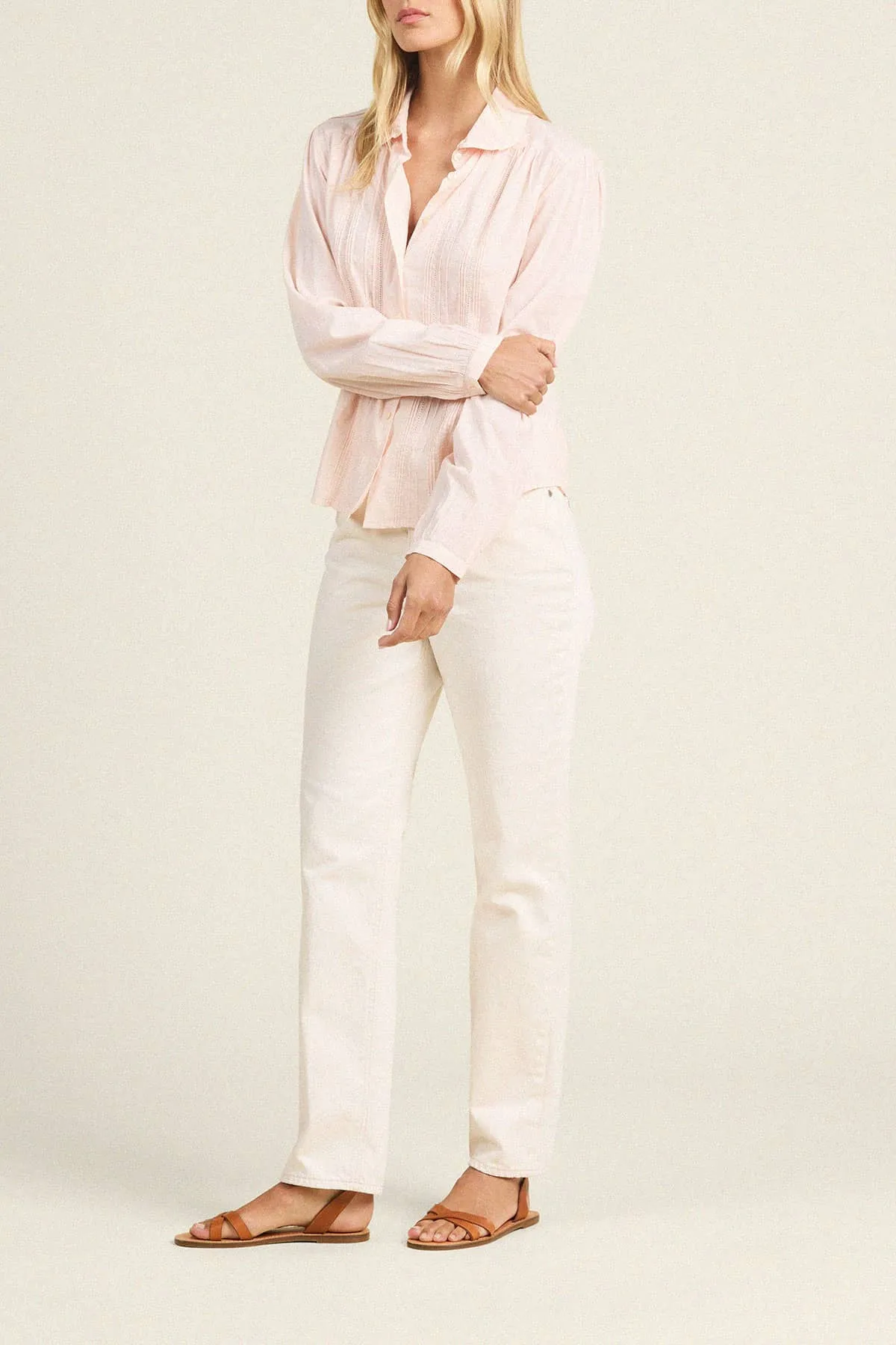 Thalia Blouse Pink Micro Stripe sold by Trovata product image thumbnail 3
