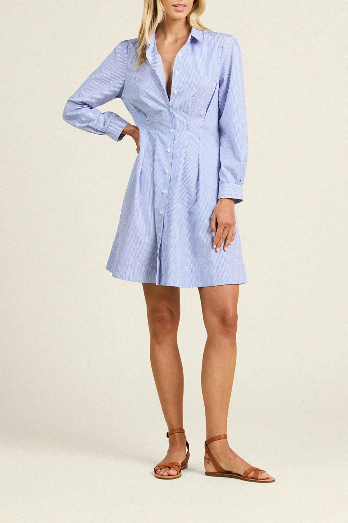 Lyra Dress Blue/White Stripe sold by Trovata product image thumbnail 4