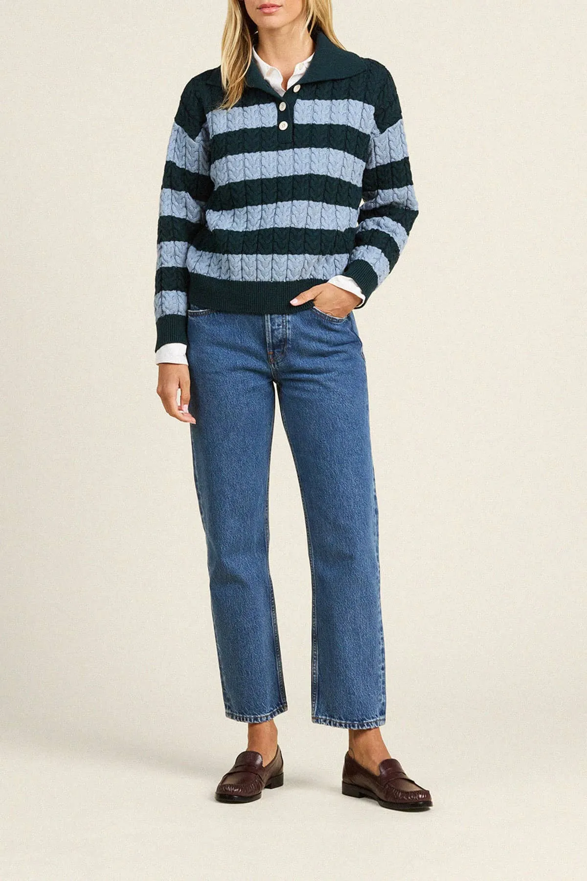 Shelby Sweater Green Stripe sold by Trovata product image thumbnail 3