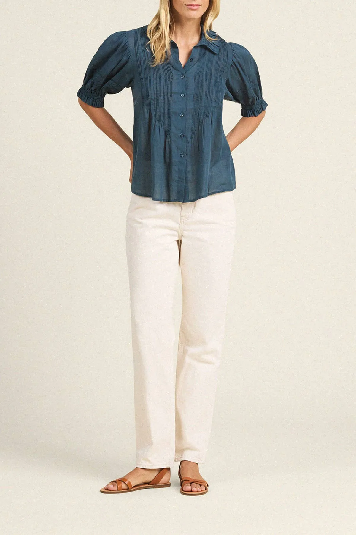 Jess Blouse Teal sold by Trovata product image thumbnail 3